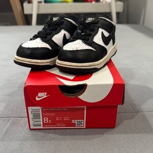 Nike Kids Black and White Dunk Low Sneakers